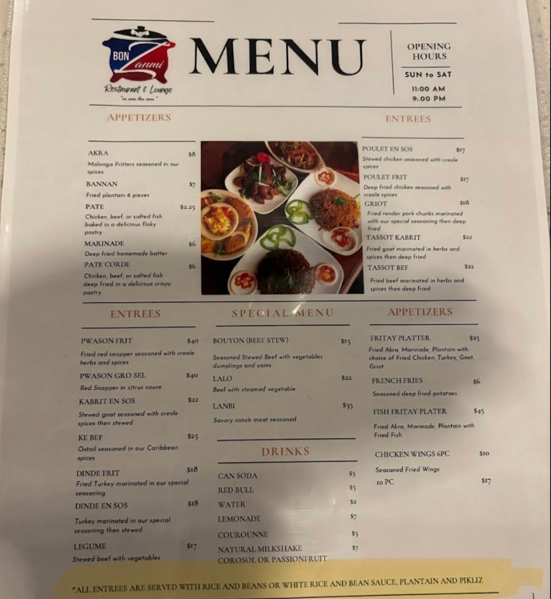 Bon Zanmi Restaurant Menu - Image 3